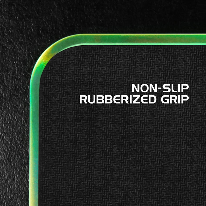 Large LED Gaming Mouse Pad with Fabric Surface - Hard Mouse Mat with 7 RGB Colors & 2 Lighting Effects, Brightness Controls, & Precision Tracking for eSports - Black Fabric