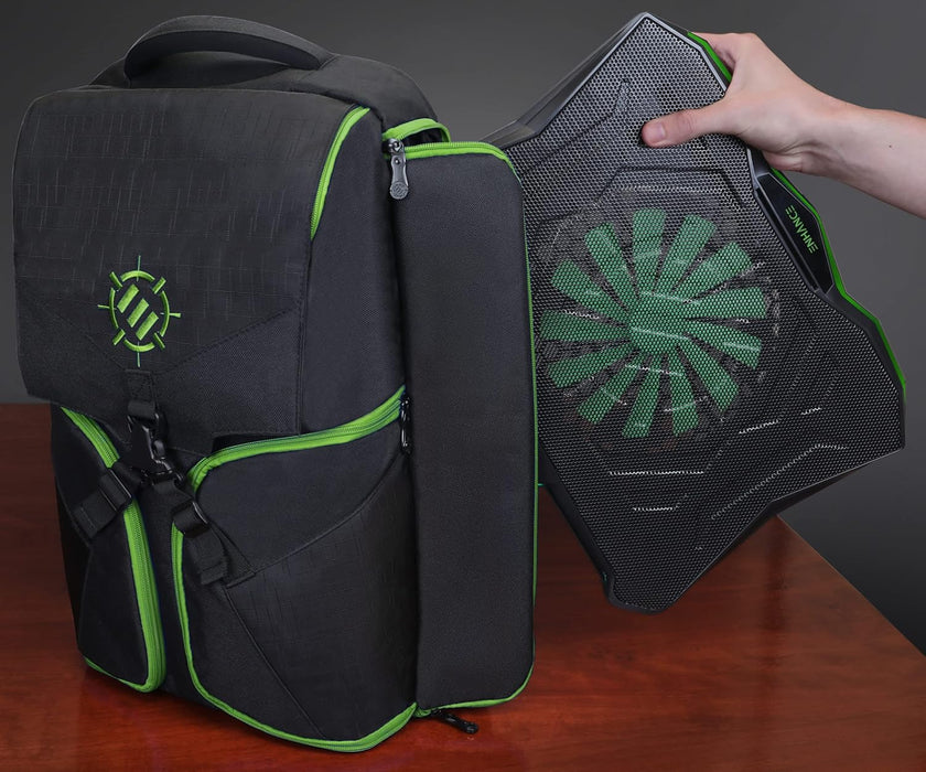 ENHANCE Cryogen 5 Gaming Laptop Cooling Pad Stand - Laptop Cooler with 7 Adjustable Height Settings & Dual USB Ports up to 17 inches - 1 Ultra Quiet High Performance LED Fan 800 RPM