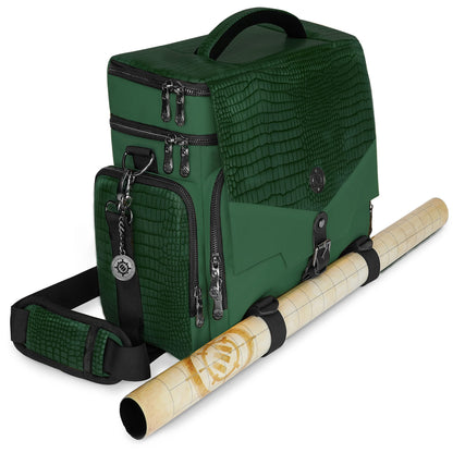 ENHANCE Reisetasche für DND Sammler-Edition, Tasche kompatibel mit Dungeons und Drachen, Kampfteppichhalter, Taschen für Würfel und Zubehör, Transporter 4 bis 8 Pfund (grüner Drache