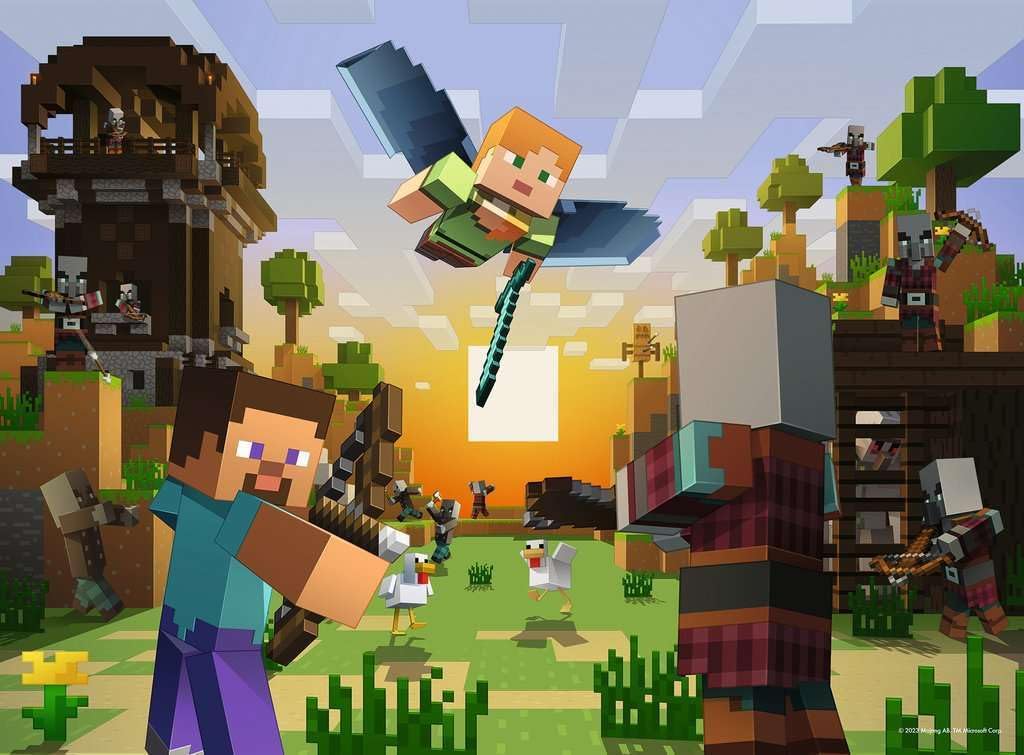 Kinderpuzzle 150 XXL Teile - Minecraft - Baukunst und Abenteuer
