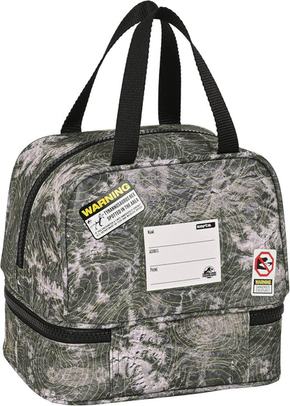 Safta Jurassic World Warning – Lunch Box, Pencil Case, Quality and Maximum Resistance, Meal, Recreation, Snack and Breakfast, 20 x 15 x 20 cm, Grey, Grey, Estándar, Casual