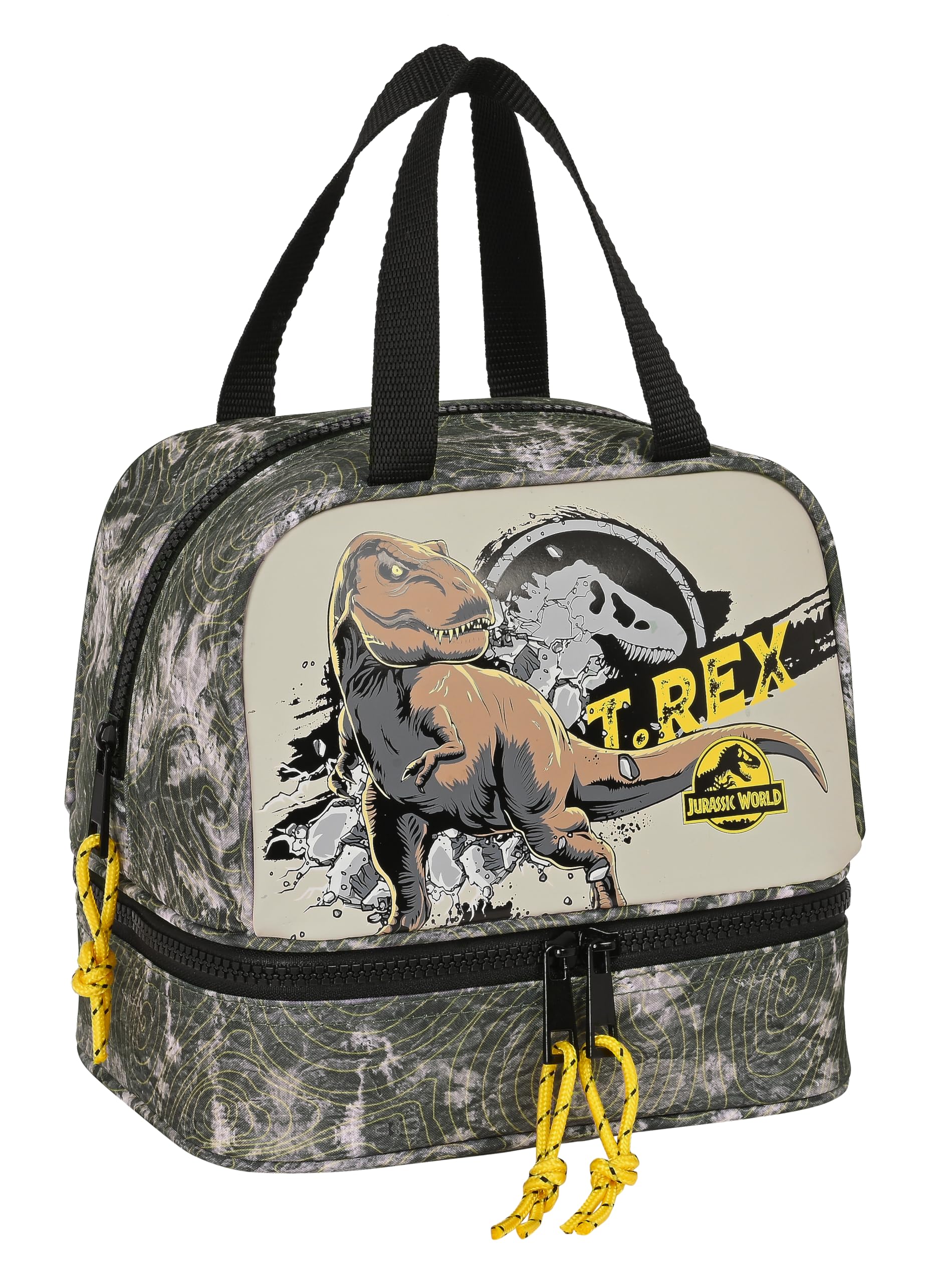Safta Jurassic World Warning – Lunch Box, Pencil Case, Quality and Maximum Resistance, Meal, Recreation, Snack and Breakfast, 20 x 15 x 20 cm, Grey, Grey, Estándar, Casual