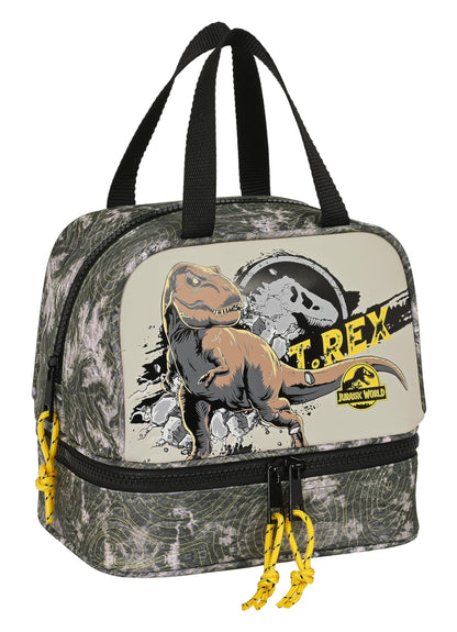 Safta Jurassic World Warning – Lunch Box, Pencil Case, Quality and Maximum Resistance, Meal, Recreation, Snack and Breakfast, 20 x 15 x 20 cm, Grey, Grey, Estándar, Casual