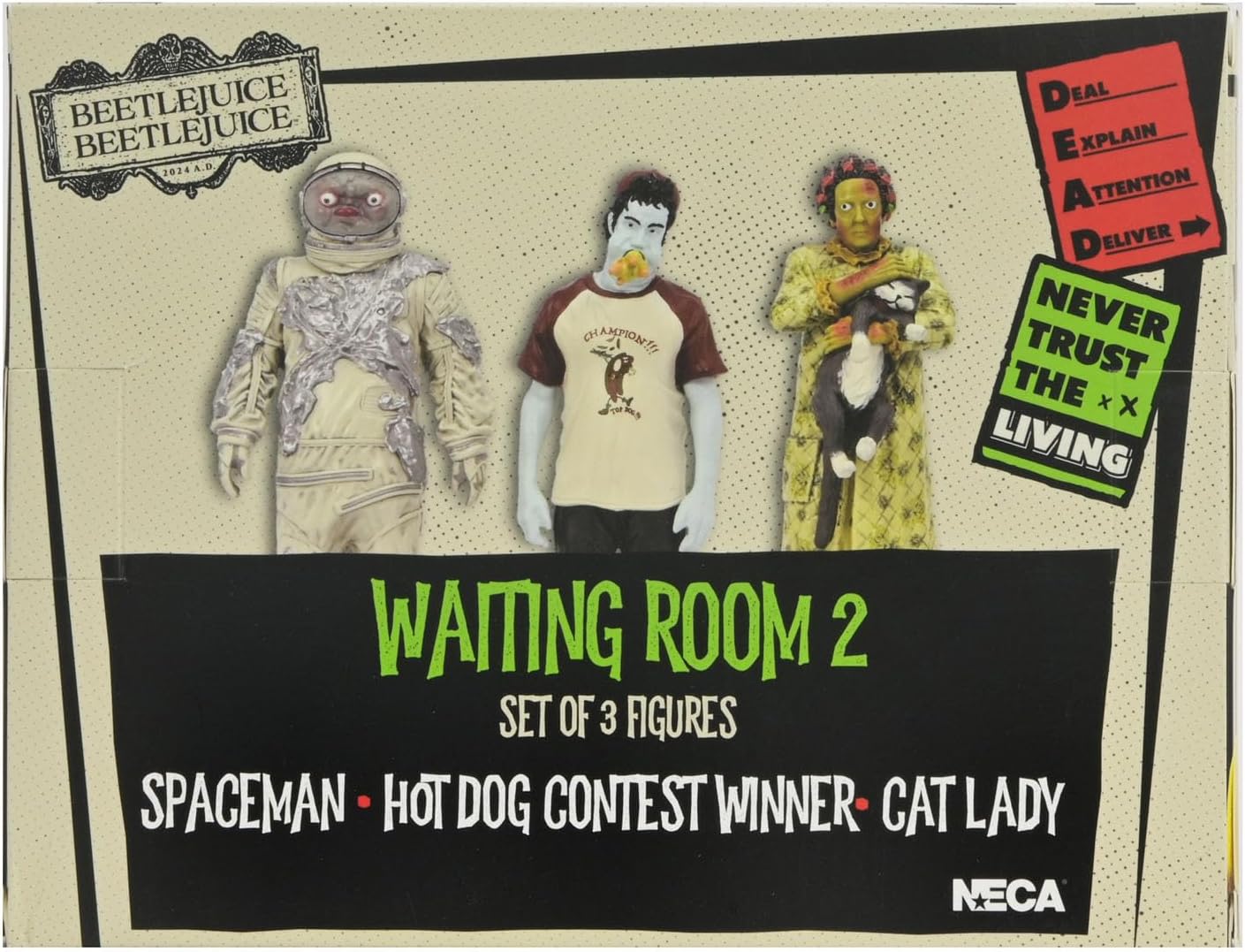 Beetlejuice Beetlejuice Figure 3-Pack Waiting Room 2 10 cm