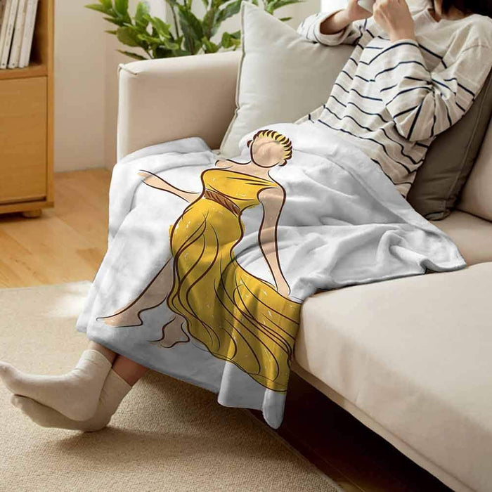 Toga Party Plush Blanket Model Sketch Roman Dress Warm Sofa Blanket 70"x50"