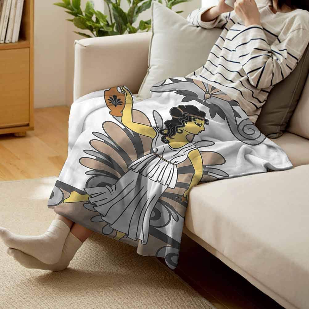 Toga Party Patterned Blanket Woman with Amphora Velvet Plush Blanket - Twin 50"x30"