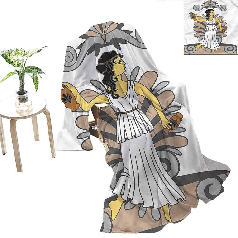 Toga Party Patterned Blanket Woman with Amphora Velvet Plush Blanket - Twin 50"x30"
