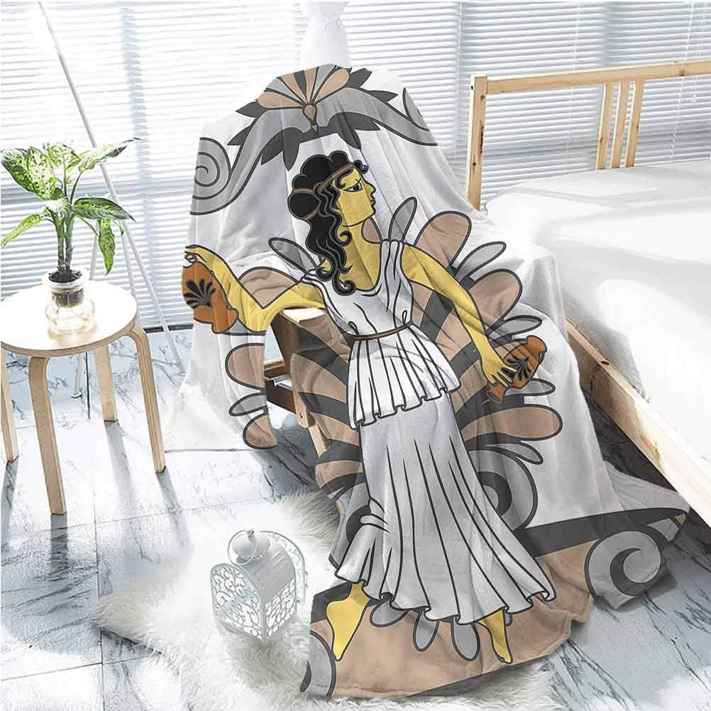 Toga Party Patterned Blanket Woman with Amphora Velvet Plush Blanket - Twin 50"x30"