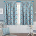 Hedgehog Room Darkening Curtains Watercolor Artwork Smiling Happy Characters with White Daisies on Blue Customized Curtains 72" W x 45" L Pale Blue Grey White