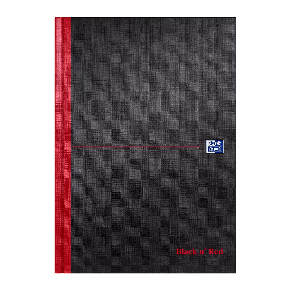 Oxford Black n' Red, A4 Notebook Hardcover, Casebound, Lined, 384 Page, 1 Notebook, Black/Red