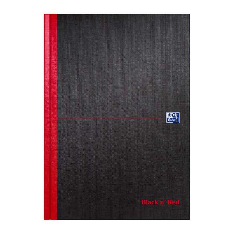 Oxford Black n' Red, A4 Notebook Hardcover, Casebound, Lined, 384 Page, 1 Notebook, Black/Red