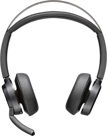 POLY Voyager Focus 2 USB-C-C Headset USB-C/A Adapter Customer Special 1- Active Noise Canceling (ANC) - Connect PC/Mac/Mobile via Bluetooth - Black