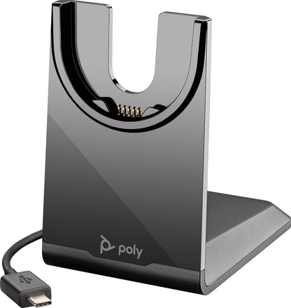 POLY Voyager Focus 2 USB-C-C Headset USB-C/A Adapter Customer Special 1- Active Noise Canceling (ANC) - Connect PC/Mac/Mobile via Bluetooth - Black