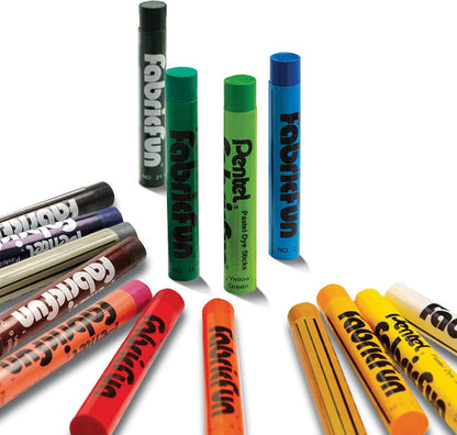 Pentel Fabric Fun Pastel Dye Stick (Pack of 7), Assorted Colors, PTS-7