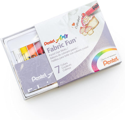 Pentel Fabric Fun Pastel Dye Stick (Pack of 7), Assorted Colors, PTS-7