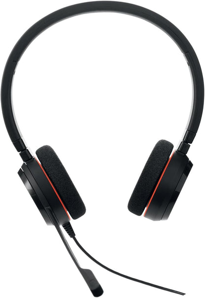 Jabra Evolve 20 Stereo Headset – Microsoft Certified Headphones for VoIP Softphone with Passive Noise Cancellation – USB-C/A – Black