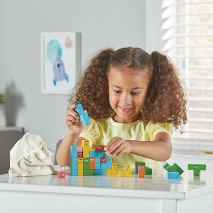 Learning Resources Numberblocks Wooden Building Blocks Activity Set, Wood Stacking Toy, Colour Sorting Counting Cubes, Preschool Maths Toys, Toddler Learning Activities, Kids Birthday Gift, Ages 3+