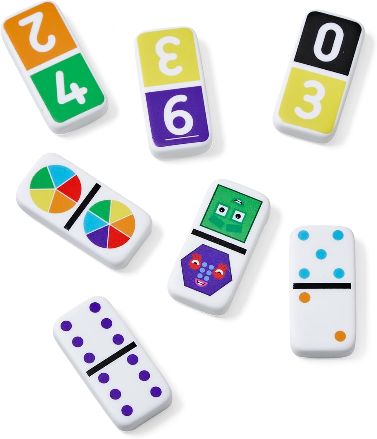 Learning Resources Numberblocks Wiederverwendbare Dominosteine, 112 Dominosteine mit Aufbewahrungsbox, Lernspielzeug zum Erlernen von Zahlen und Formen, Geschenk für Jungen und Mädchen ab 3 4 + Jahren