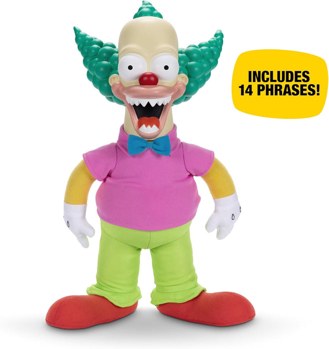 THE SIMPSONS Talking Krusty Doll Plush by Jakks Pacific, Stands 16" / 41cm Tall, Good and Evil Krusty Pull String Doll, From The Classic Treehouse of Horror III Episode, Perfect for Any Simpsons Fan