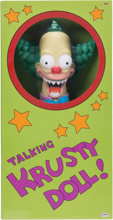 THE SIMPSONS Talking Krusty Doll Plush by Jakks Pacific, Stands 16" / 41cm Tall, Good and Evil Krusty Pull String Doll, From The Classic Treehouse of Horror III Episode, Perfect for Any Simpsons Fan
