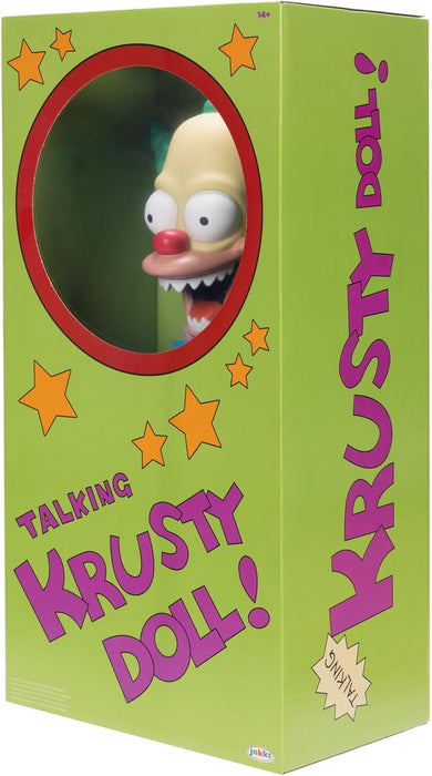 THE SIMPSONS Talking Krusty Doll Plush by Jakks Pacific, Stands 16" / 41cm Tall, Good and Evil Krusty Pull String Doll, From The Classic Treehouse of Horror III Episode, Perfect for Any Simpsons Fan