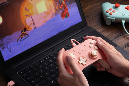 8Bitdo Ultimate 2C Wired Controller for Windows PC and Android, with 1000Hz Polling Rate, Hall Effect Joysticks and Hall Triggers, and Remappable L4/R4 Bumpers (Peach