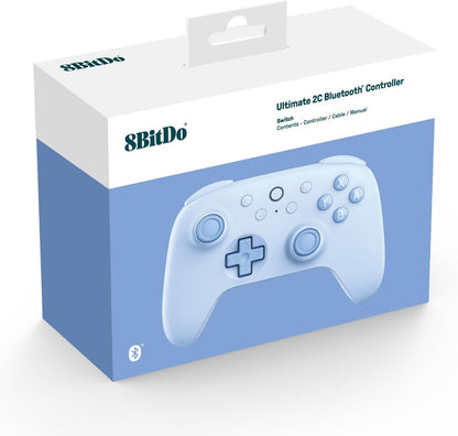 8Bitdo Ultimate 2C Bluetooth Controller for Switch, Wireless Controller with 6-Axis Motion Control, Rumble Vibration, Refined D-Pad and Bumpers, and Hall Effect Joysticks (Blue