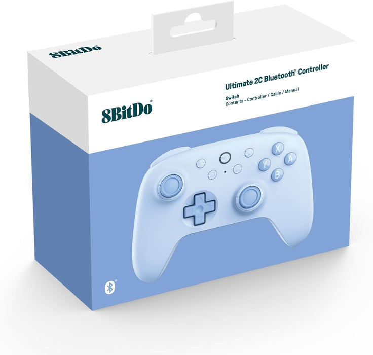 8Bitdo Ultimate 2C Bluetooth Controller for Switch, Wireless Controller with 6-Axis Motion Control, Rumble Vibration, Refined D-Pad and Bumpers, and Hall Effect Joysticks (Blue