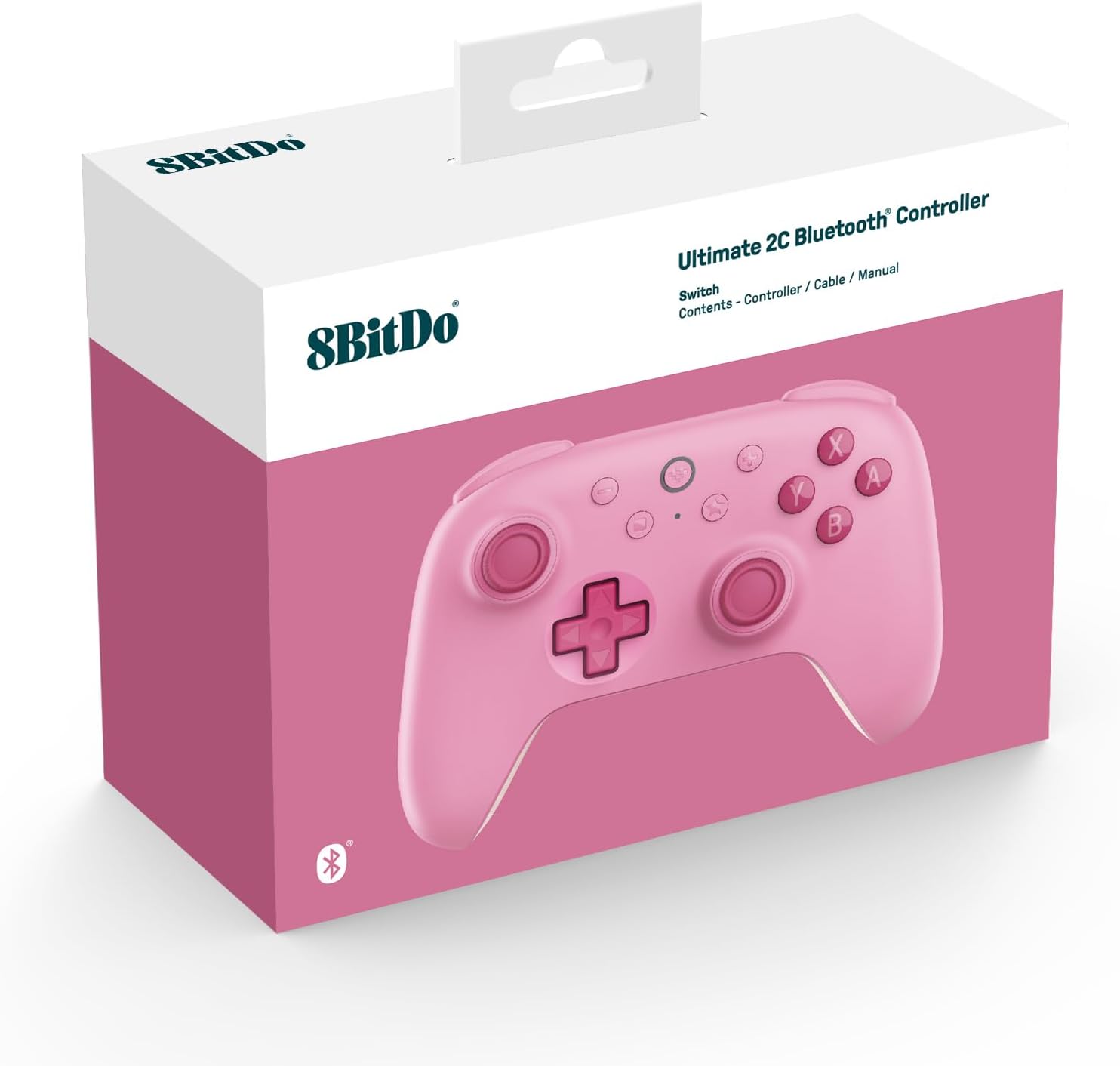 8Bitdo Ultimate 2C Bluetooth Controller for Switch, Wireless Controller with 6-Axis Motion Control, Rumble Vibration, Refined D-Pad and Bumpers, and Hall Effect Joysticks (Pink