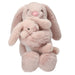 Depesche 13509 Princess Mimi Cuddly Toy Rabbit Nelly with Baby Rabbit in Pink and with Long Ears, Plush Toy with Velcro Fastening for Holding