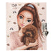 Depesche TOPModel Kitty and Doggy 13570 Diary with Heart Lock and Key, Pink Book with Model Motif, Dog Pattern and 192 Lined Pages