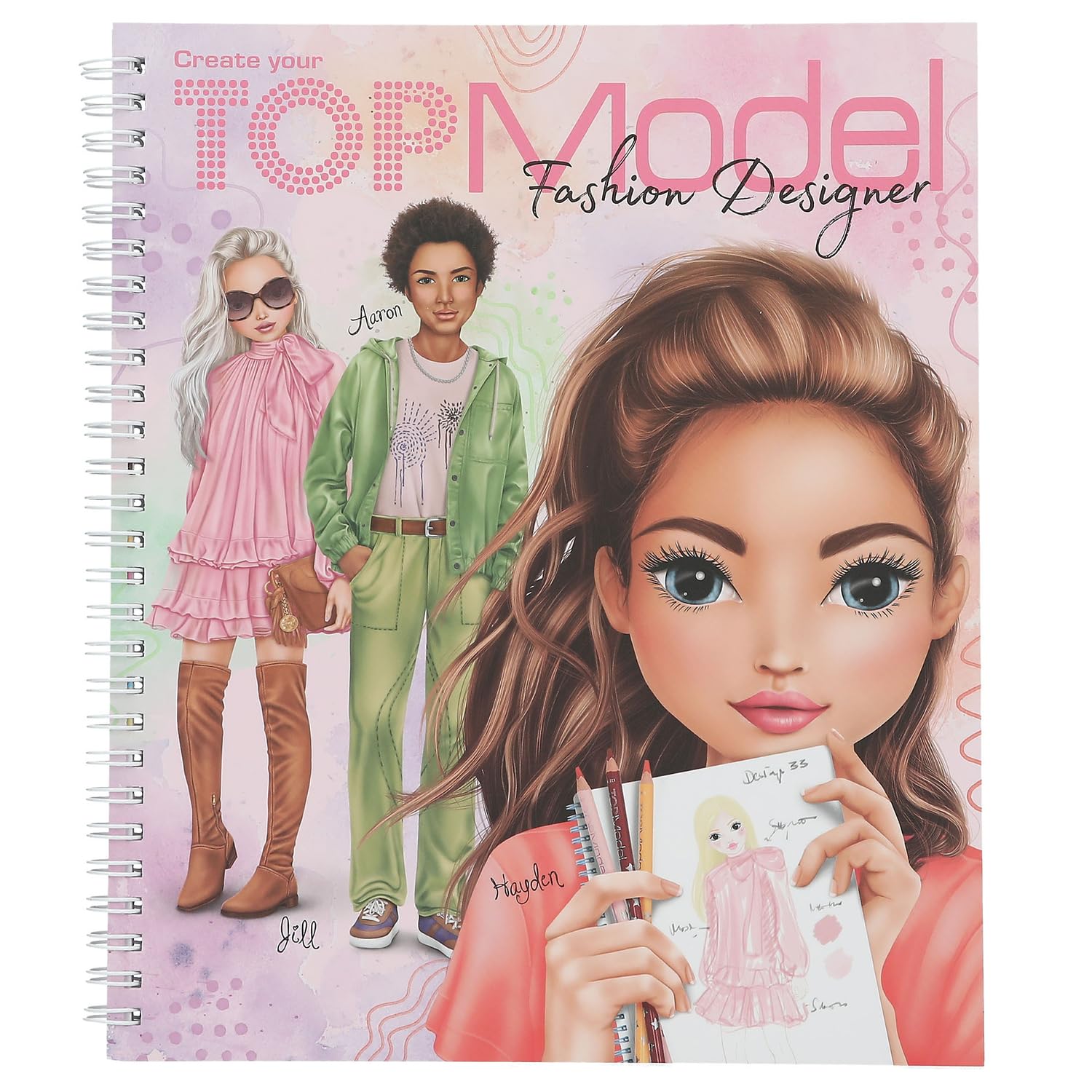 Depesche 13582 Create your TOPModel Colouring Book with 40 Pre-Printed Pages for Designing Outfits, Colouring Book for Designing and Decorating Beautiful Looks