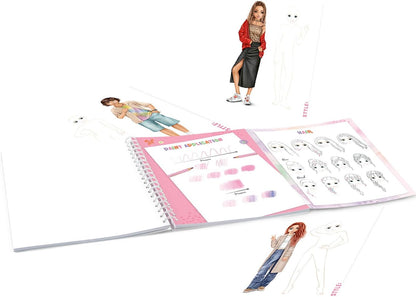 Depesche 13582 Create your TOPModel Colouring Book with 40 Pre-Printed Pages for Designing Outfits, Colouring Book for Designing and Decorating Beautiful Looks