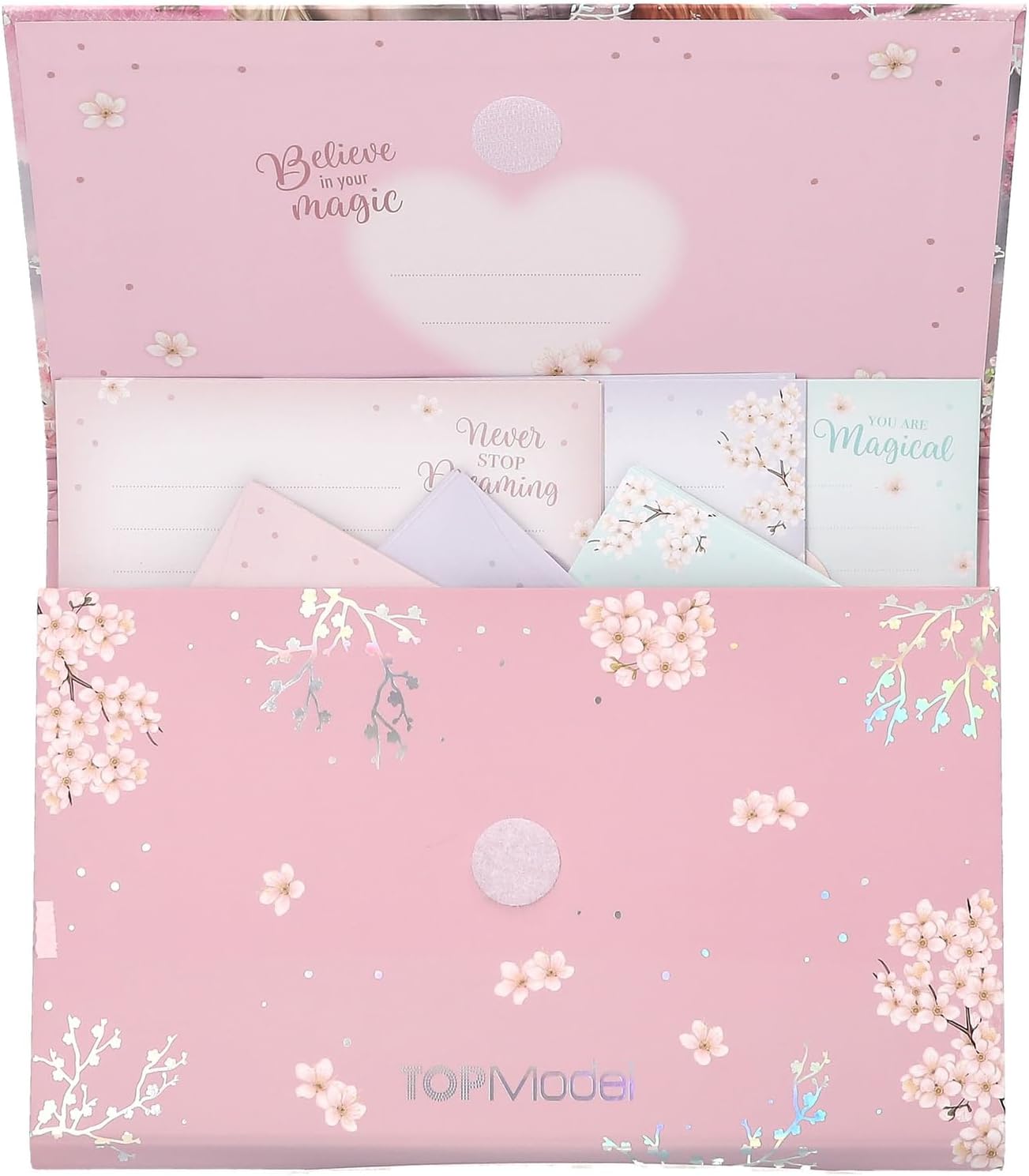 Depesche TOPModel Viva Violet 13616 Writing Paper Set in Folder with Model Motif Horse and Flowers with Letter Sheets and Envelopes