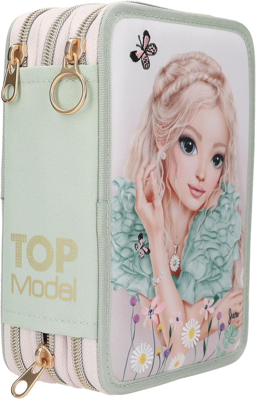 Topmodel - Topmodel Triple Pencil Case Summer Feeling - Sage Green (413303)