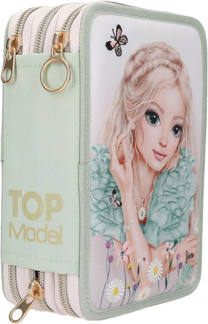 Topmodel - Topmodel Triple Pencil Case Summer Feeling - Sage Green (413303)