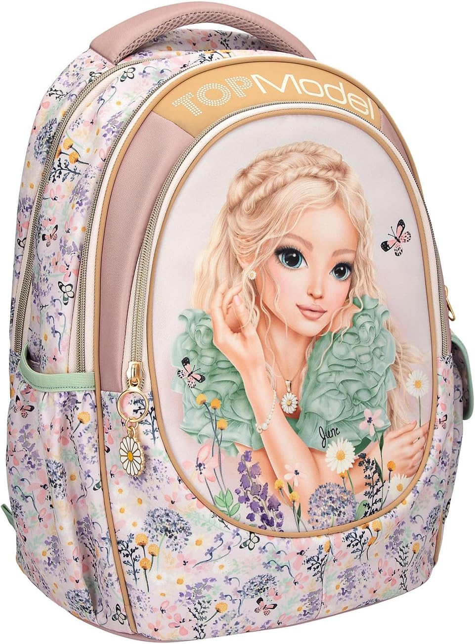 Topmodel - School Backpack Summer Feeling - Pastel Shades With Sage-Colored Details - 44X34X24 Cm (413304)