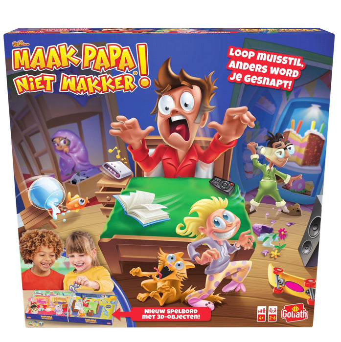 Goliath Sshh Maak Papa Niet Wakker, Actiespel voor Kinderen Vanaf 4 Jaar, Bordspel voor 2 tot 6 Speler, Geschikt als Cadeau