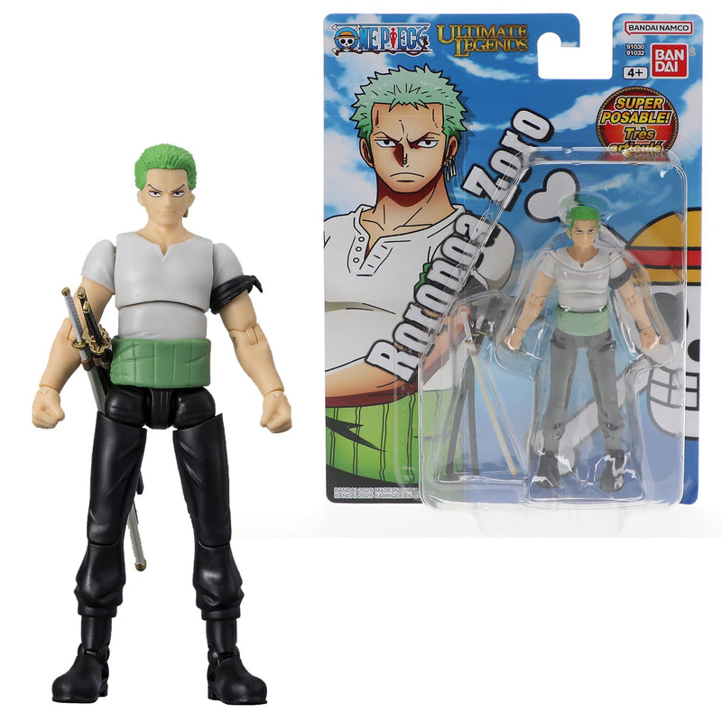 BANDAI Ultimate Legends Zoro Action Figure - 12.5cm Zoro Anime Figure With 27 Points Of Articulation And Accessories - Gift Collectable One Piece Anime And Manga Merch Figures