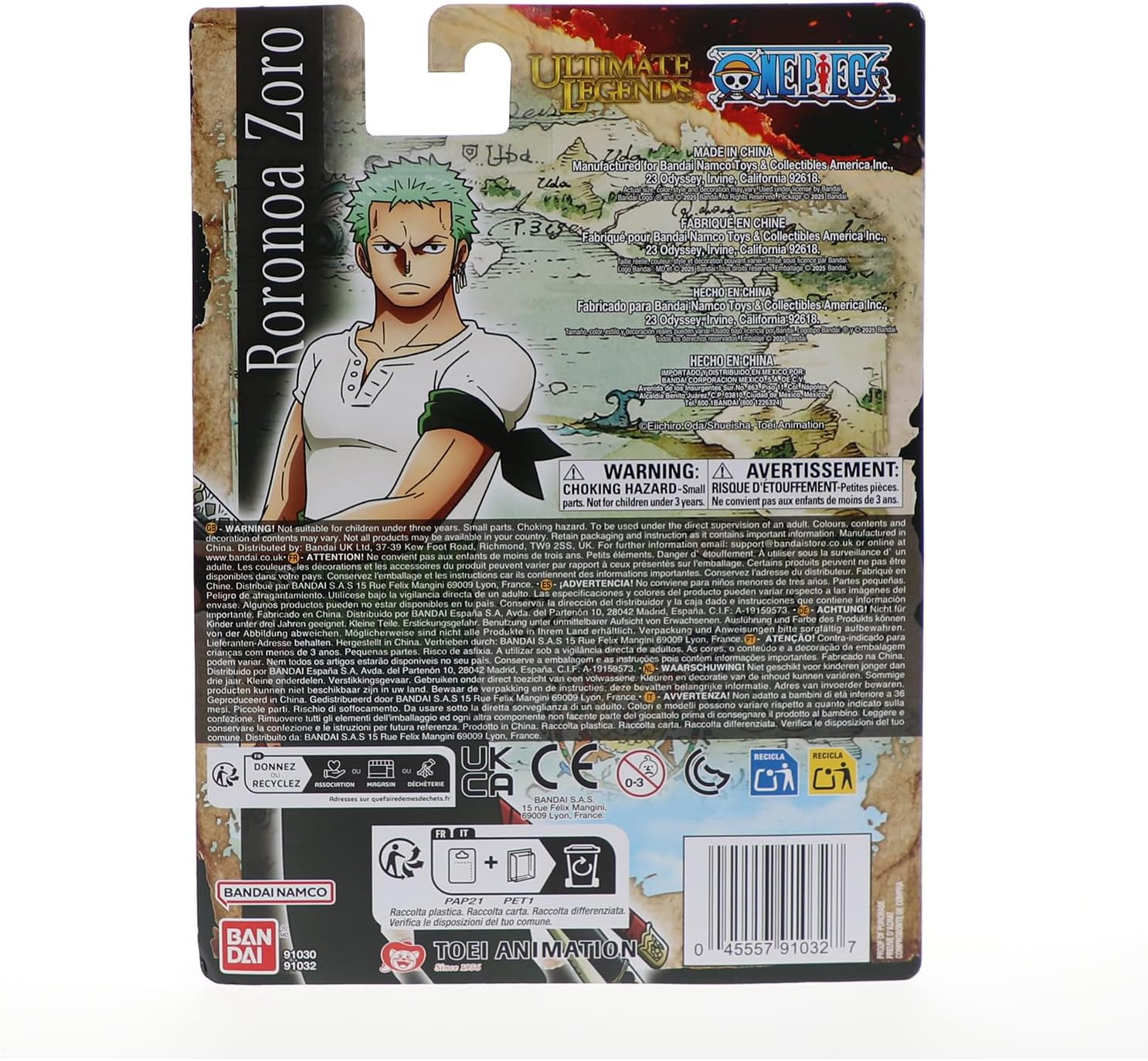 BANDAI Ultimate Legends Zoro Action Figure - 12.5cm Zoro Anime Figure With 27 Points Of Articulation And Accessories - Gift Collectable One Piece Anime And Manga Merch Figures