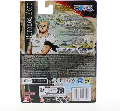BANDAI Ultimate Legends Zoro Action Figure - 12.5cm Zoro Anime Figure With 27 Points Of Articulation And Accessories - Gift Collectable One Piece Anime And Manga Merch Figures