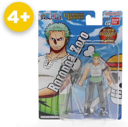 BANDAI Ultimate Legends Zoro Action Figure - 12.5cm Zoro Anime Figure With 27 Points Of Articulation And Accessories - Gift Collectable One Piece Anime And Manga Merch Figures
