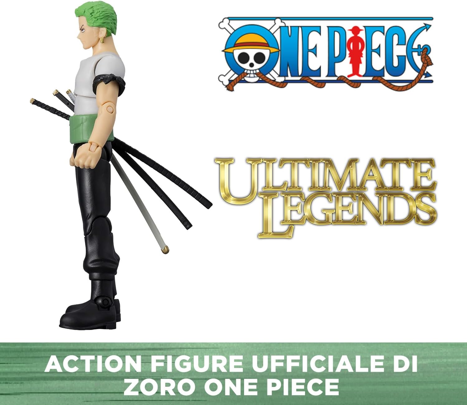 BANDAI Ultimate Legends Zoro Action Figure - 12.5cm Zoro Anime Figure With 27 Points Of Articulation And Accessories - Gift Collectable One Piece Anime And Manga Merch Figures