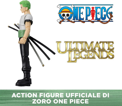 BANDAI Ultimate Legends Zoro Action Figure - 12.5cm Zoro Anime Figure With 27 Points Of Articulation And Accessories - Gift Collectable One Piece Anime And Manga Merch Figures