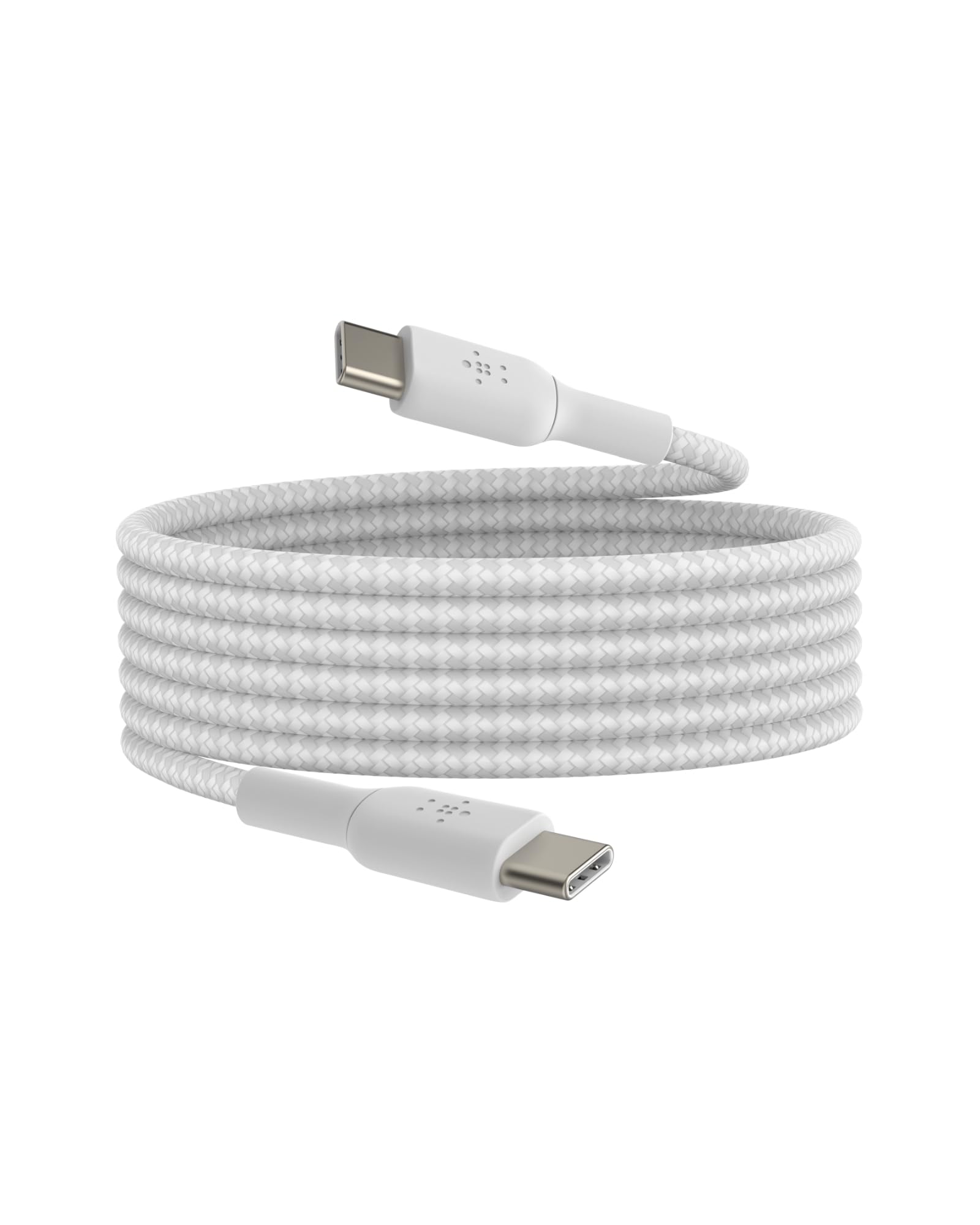 Belkin BoostCharge (6.6ft) Braided USB-C to USB-C Cable for iPhone 16, iPhone 16 Pro, iPhone 16 Pro Max, iPhone 16 Plus, iPhone 15, Galaxy S24, S23, Note10, Pixel 9, Pixel 8, iPad Pro & More