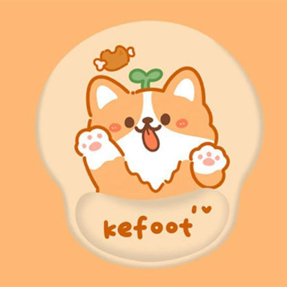 yilin 3-in-1 Cute Mouse Pad and Keyboard Wrist Rest Support Wrist Rest with Coaster Yellow Silica Gel