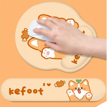 yilin 3-in-1 Cute Mouse Pad and Keyboard Wrist Rest Support Wrist Rest with Coaster Yellow Silica Gel