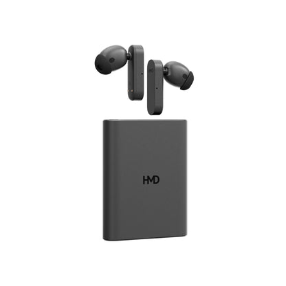 Amped Buds Wireless Bluetooth In-Ear Headphones with Integrated Power Bank (Hybrid ANC, ENC, Up to 95 Hours Playback Time, USB-C, IP54) Black