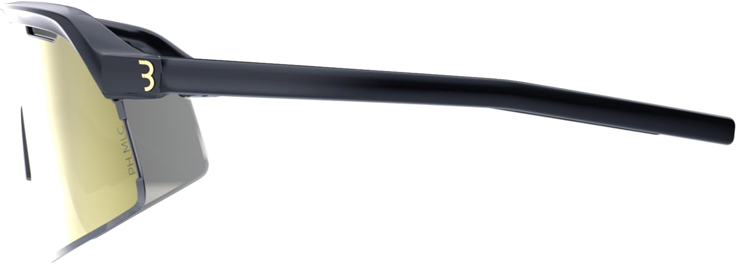 BBB Cycling Glasses Photochromic High Contrast Sports Glasses Professional Cycling Sunglasses Men and Women 100% UV Protection Gravel Bike Road Bike & MTB Valor PH Glossy Black BSG-81PH