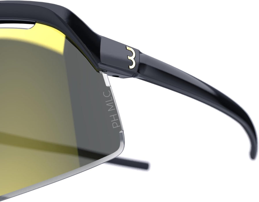 BBB Cycling Glasses Photochromic High Contrast Sports Glasses Professional Cycling Sunglasses Men and Women 100% UV Protection Gravel Bike Road Bike & MTB Valor PH Glossy Black BSG-81PH